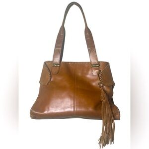 Elliott Lucca Handbag Women’s Rich Brown Leather Lux Purse Magnetic Closure Y2K